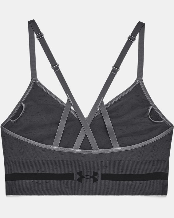 Women's UA Seamless Low Long Heather Sports Bra in Gray image number 9